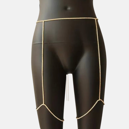 Crystal Gold Thigh Leg Body Chain