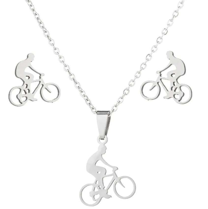 Classic Style Sports Bicycle Jewelry Set