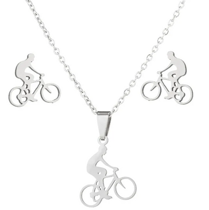 Classic Style Sports Bicycle Jewelry Set