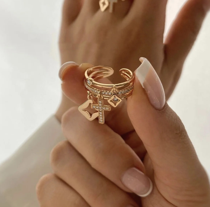 Gold Adjustable Trendy Ring