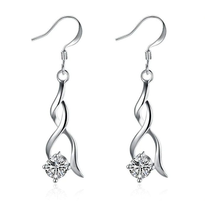 Elegantes pendientes colgantes de cristal