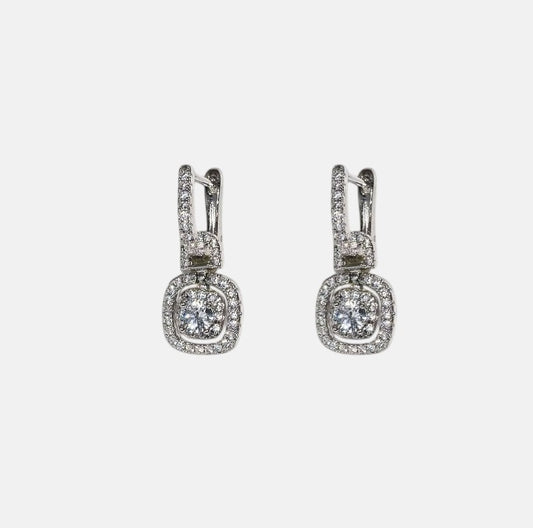 Square Zircon Elegant Women Earrings