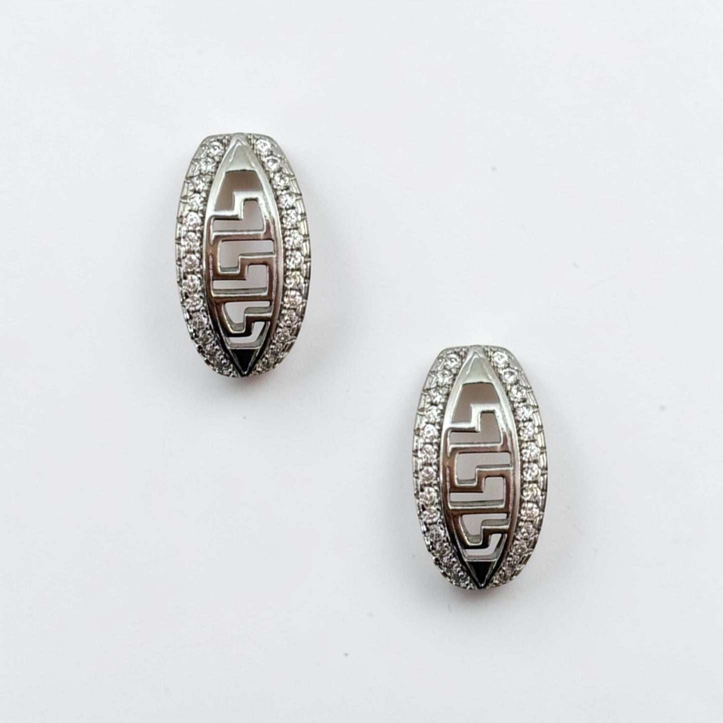 Silver Small Zircon Hoop Earring