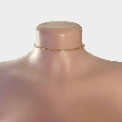Omayra Boutique gold-tone link chain choker necklace on a mannequin, perfect for coastal-inspired jewelry styling.