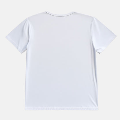 Omayra Boutique white short-sleeve t-shirt with a round neckline, shown from the back in a simple casual style.