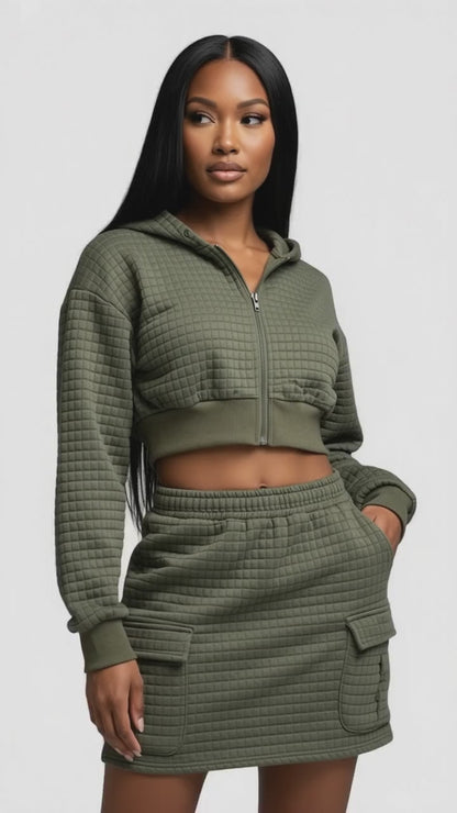 Conjunto de dos piezas verde oliva