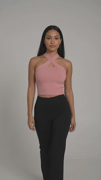 Sleeveless Pink One Size Top