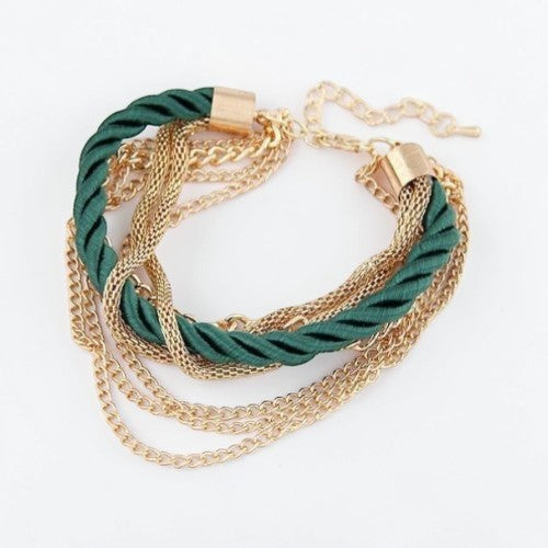 Pulseras casuales de cuerda multicapa para mujer