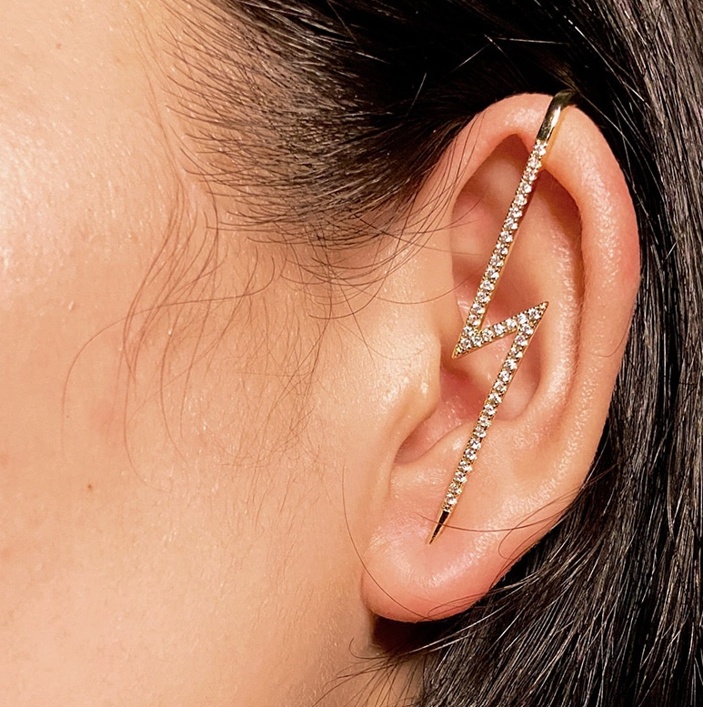 Unique One Piece Crystals Long Earring Gold Accessories