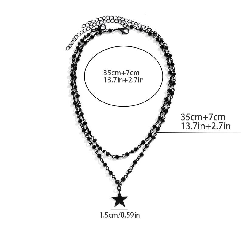 Gothic Cross Star Multilayer Choker Necklace