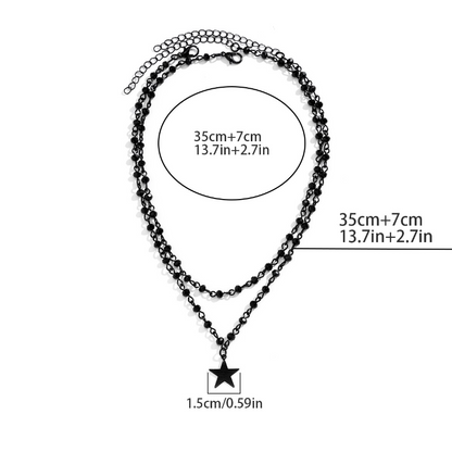 Gothic Cross Star Multilayer Choker Necklace
