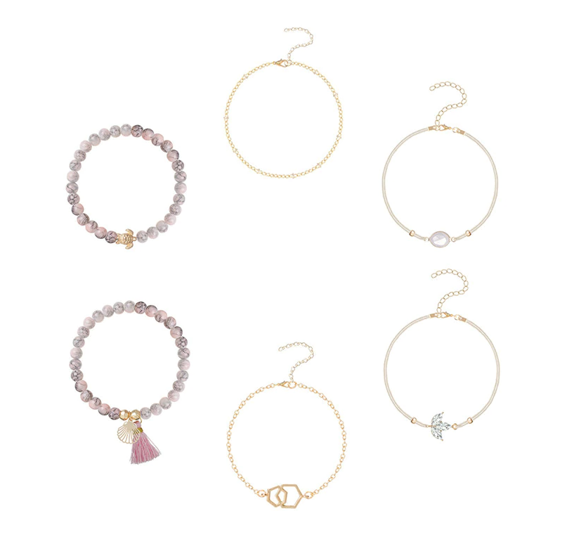 Juego de 6 pulseras bohemias