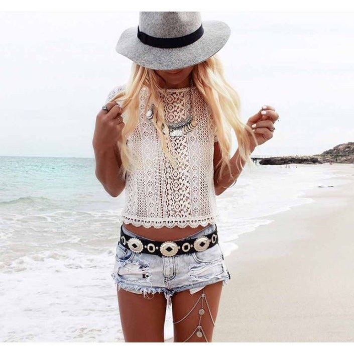 Joyas de cadena estilo boho para las piernas