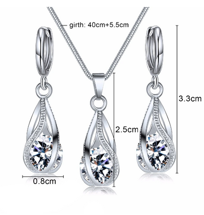 Crystal Elegant Necklace & Earrings Set