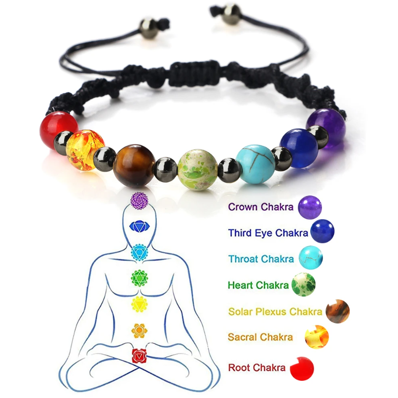 Chakra Beaded Handmade Multicolors Rope Braided Bracelet