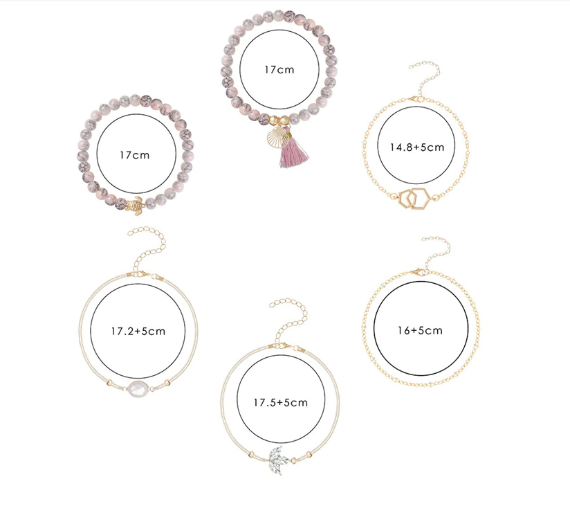 Juego de 6 pulseras bohemias