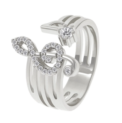 Music Note Adjustable Open Ring