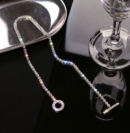 Elegante gargantilla de diamantes de imitación