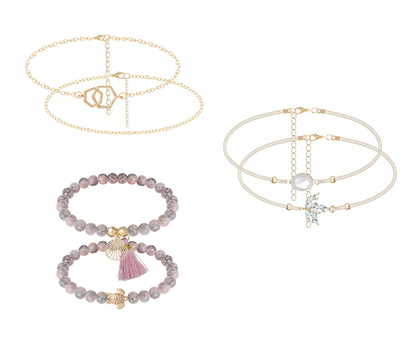 Juego de 6 pulseras bohemias