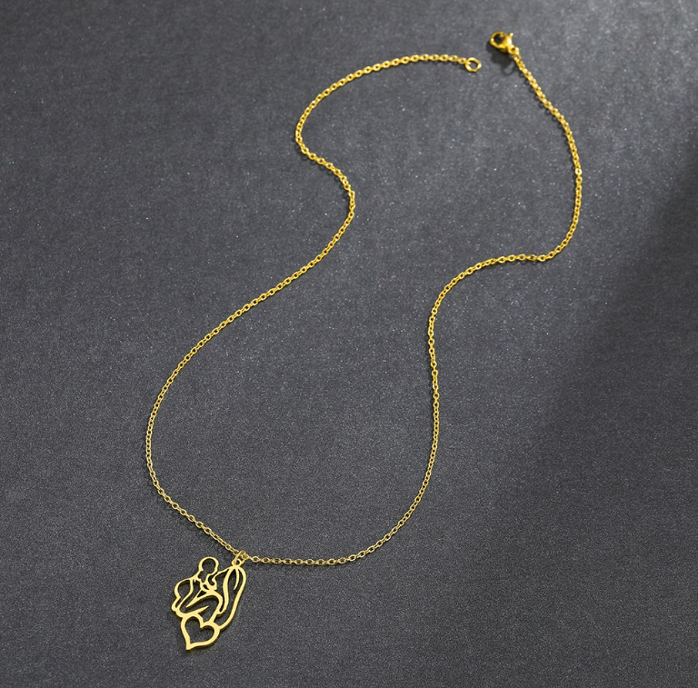 Collar con colgante de madre sosteniendo a su bebé