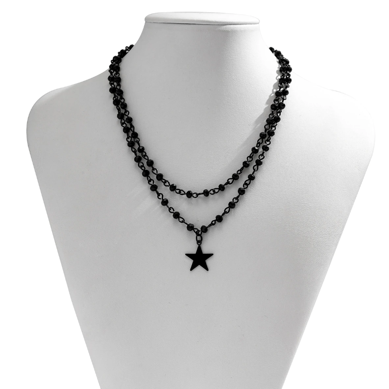 Gothic Cross Star Multilayer Choker Necklace
