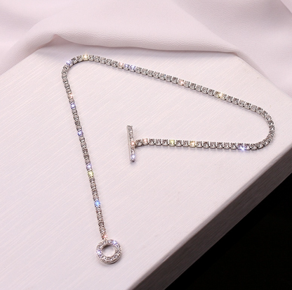 Elegante gargantilla de diamantes de imitación