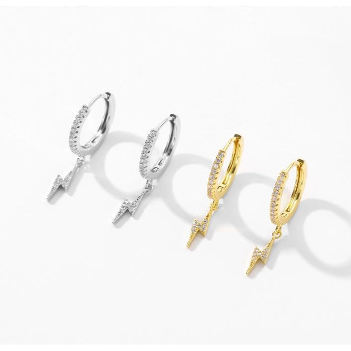 Pendientes de aro con relámpagos de cristal