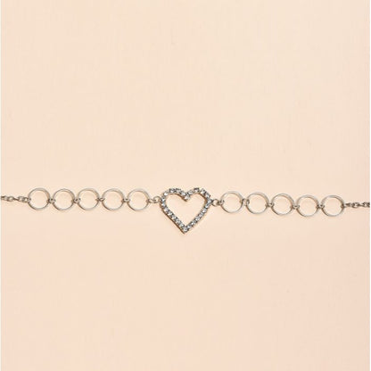 Rhinestone Heart Waist Body Chain