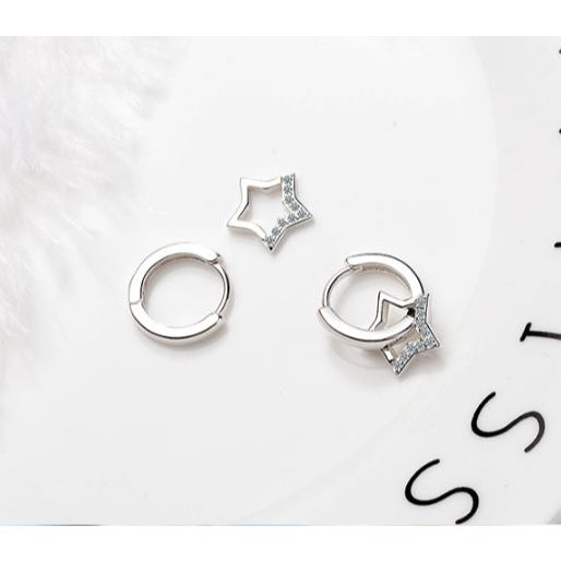 Pendientes de aro pequeños con colgante de estrella
