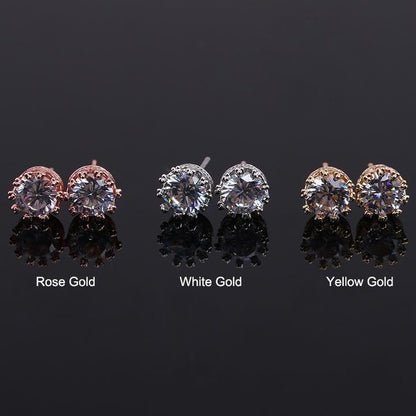 Pendientes pequeños con forma de corona