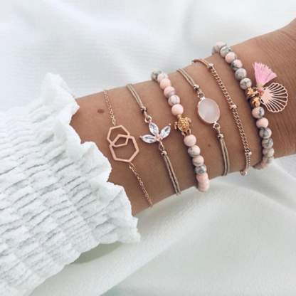 Juego de 6 pulseras bohemias