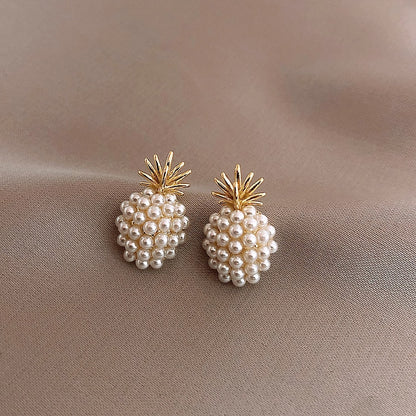 Pendientes de piña y perla