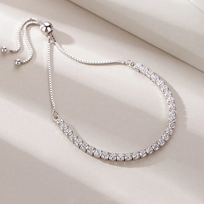Elegante pulsera de plata de ley con cristales