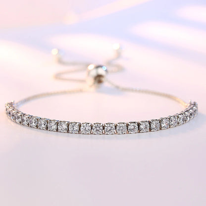 Elegante pulsera de plata de ley con cristales