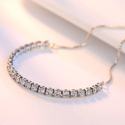 Elegante pulsera de plata de ley con cristales