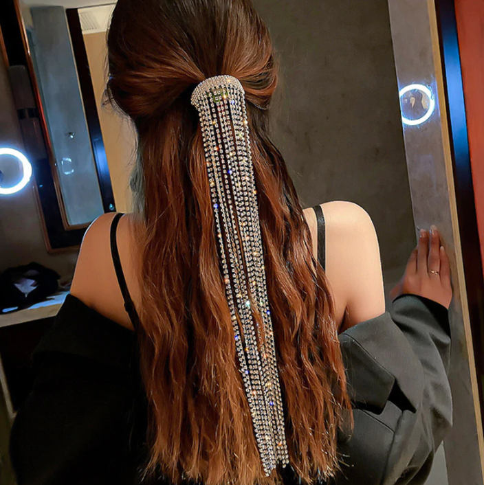 Horquilla de pelo llena de cristales y diamantes de imitación