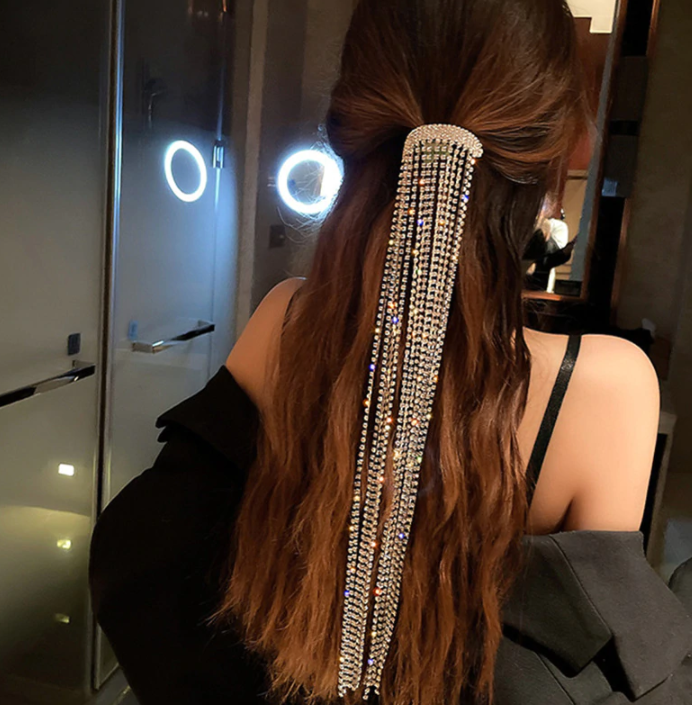 Horquilla de pelo llena de cristales y diamantes de imitación