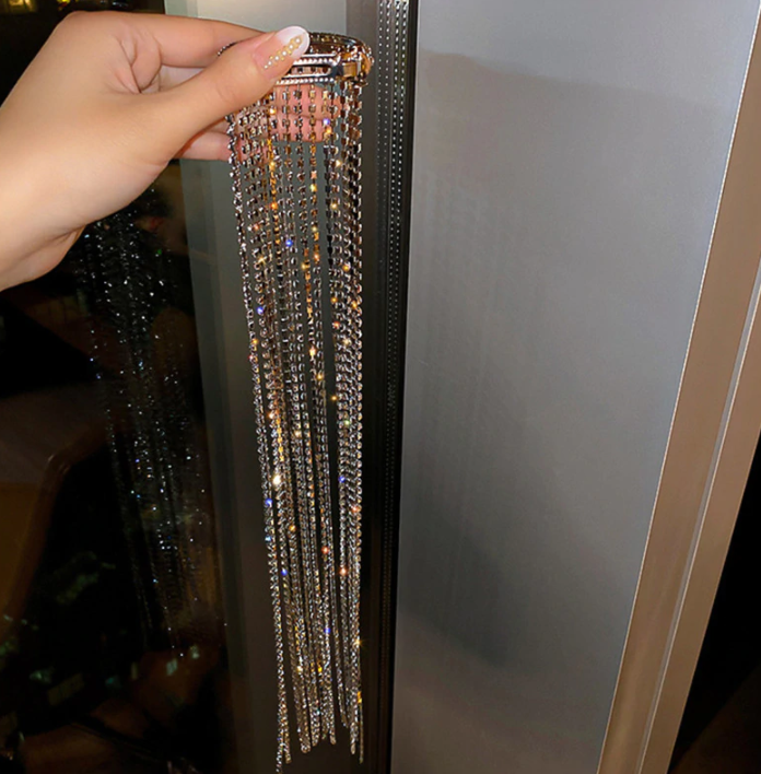 Horquilla de pelo llena de cristales y diamantes de imitación