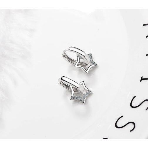 Pendientes de aro pequeños con colgante de estrella