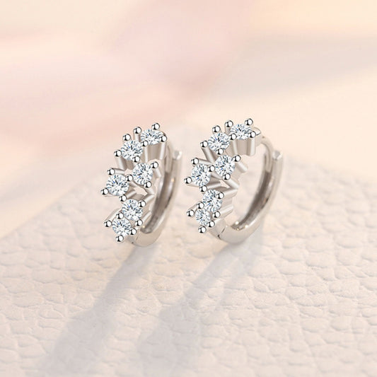 Silver Crystal Hoop Earring
