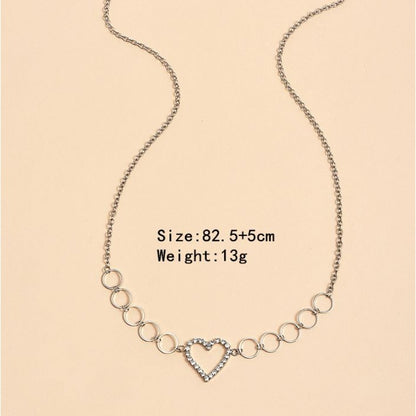 Rhinestone Heart Waist Body Chain