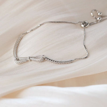 Silver Women Bowknot Bracelet
