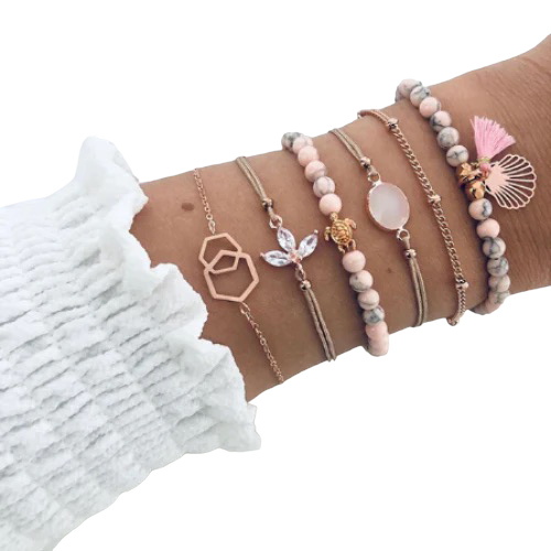 Juego de 6 pulseras bohemias
