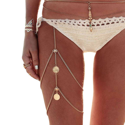 Joyas de cadena estilo boho para las piernas