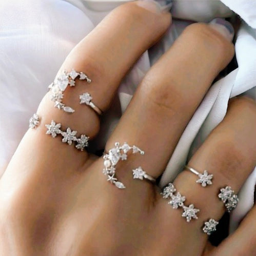 Juego de 5 anillos estilo boho