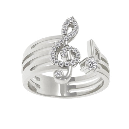 Music Note Adjustable Open Ring
