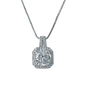 Elegante collar con colgante cuadrado de plata