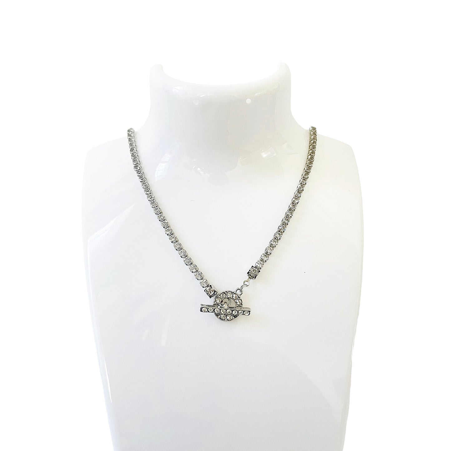 Elegante gargantilla de diamantes de imitación