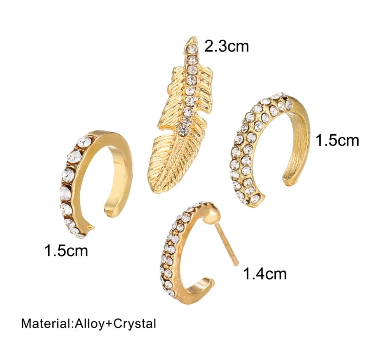 Boho Style 4 Piece Earring Set