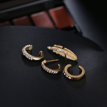 Boho Style 4 Piece Earring Set
